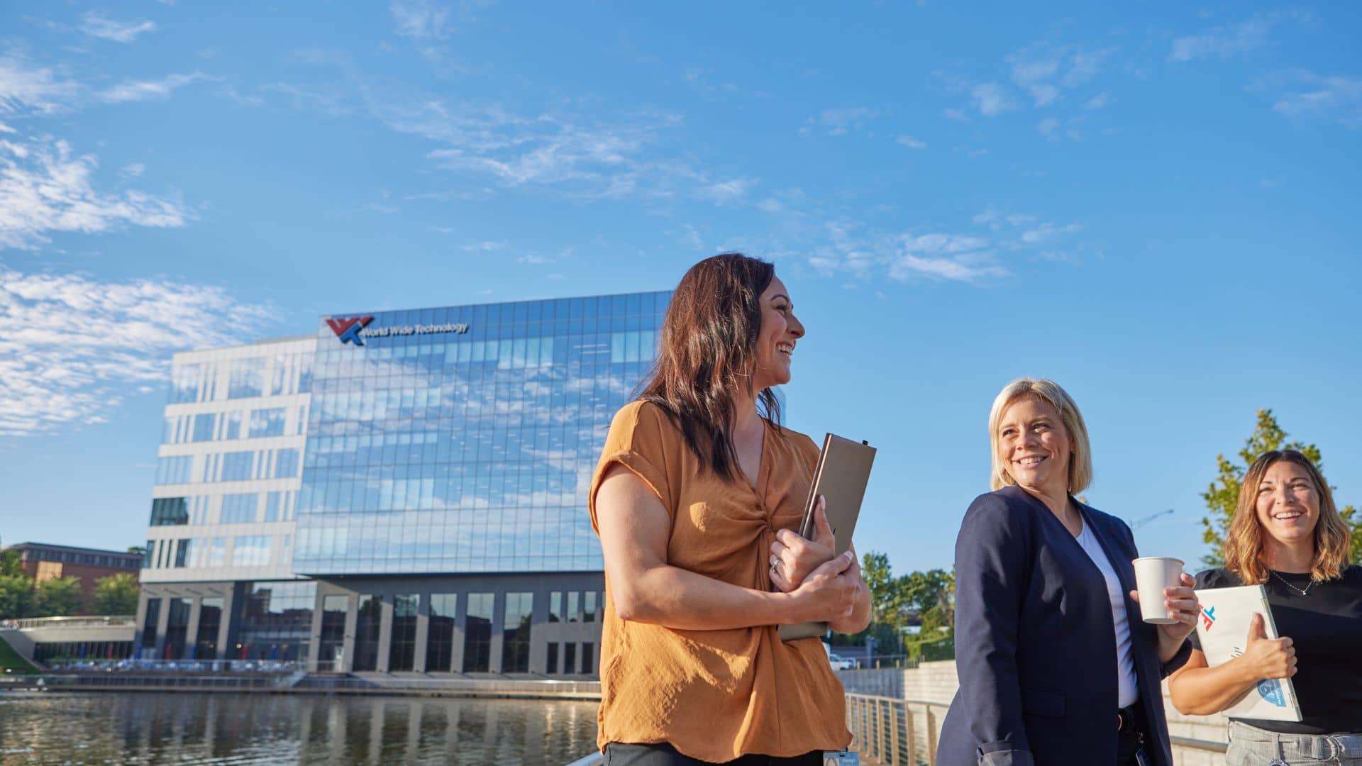 WWT employees outside corporate office. 
