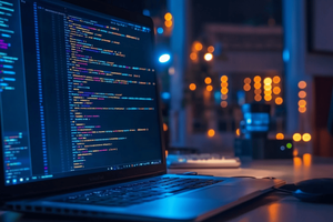Laptops with programming code